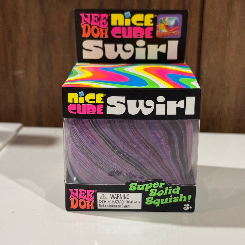 Needoh Nice Cube Swirl Purple Pink Black  Sensory Toy Fast Ship